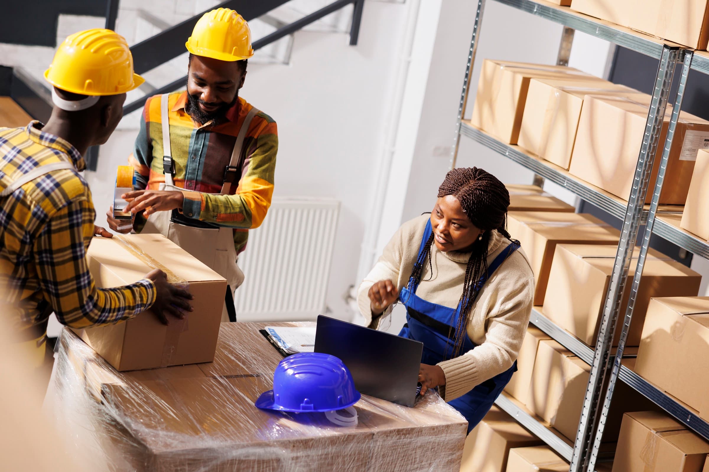 Duolink Logistics agent holding a package ready for Nigerian doorstep delivery